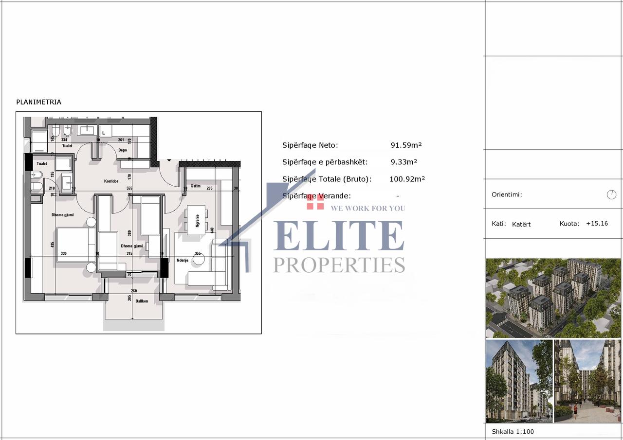 Ajka Towers Rruga 5 Maji, apartament 2+1 në shitje