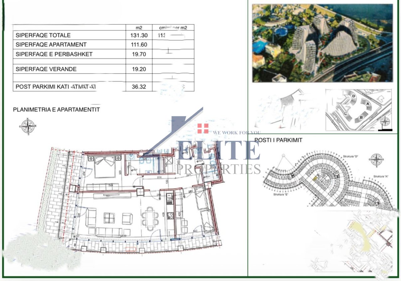 Lake View Residence, at the artificial lake of Tirana, 2+1 apartment + parking space for sale