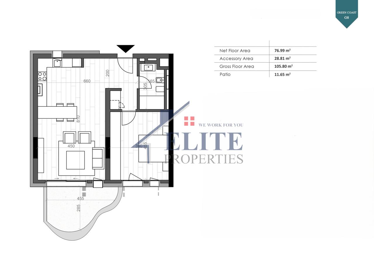 Green Coast Village, apartament 1+1 për shitje
