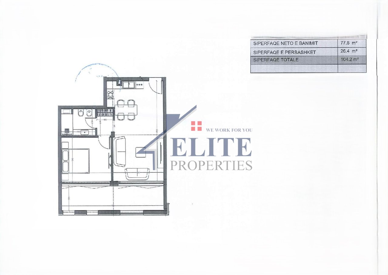 Folie Village, Jalë – appartamento 1+1 in vendita