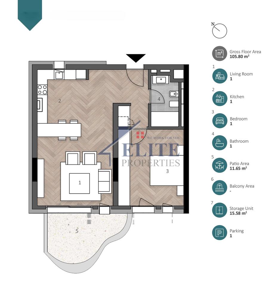 Green Coast Village, one bedroom apartment for sale