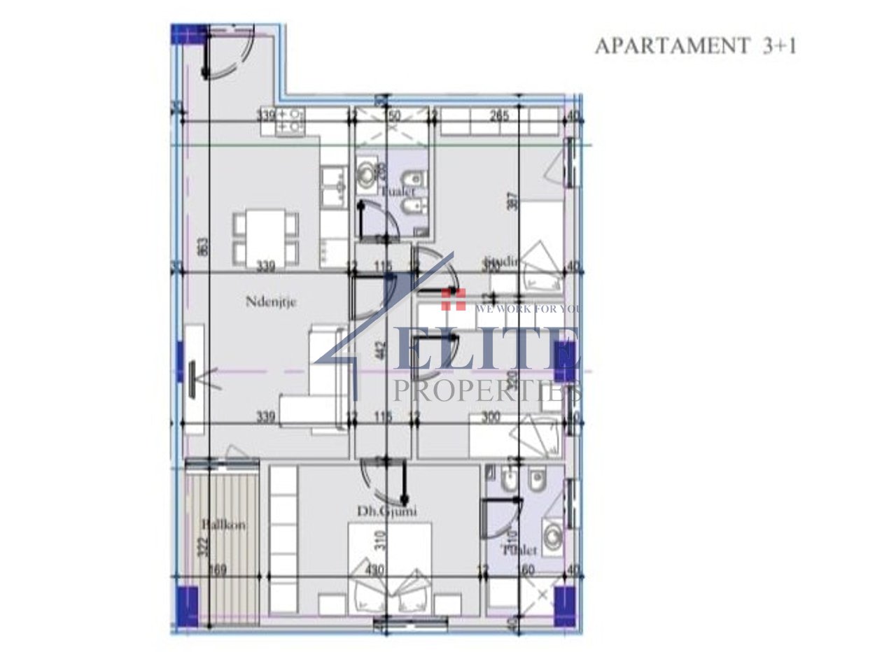 Tirana Entry II, appartamento con tre camere da letto in vendita.