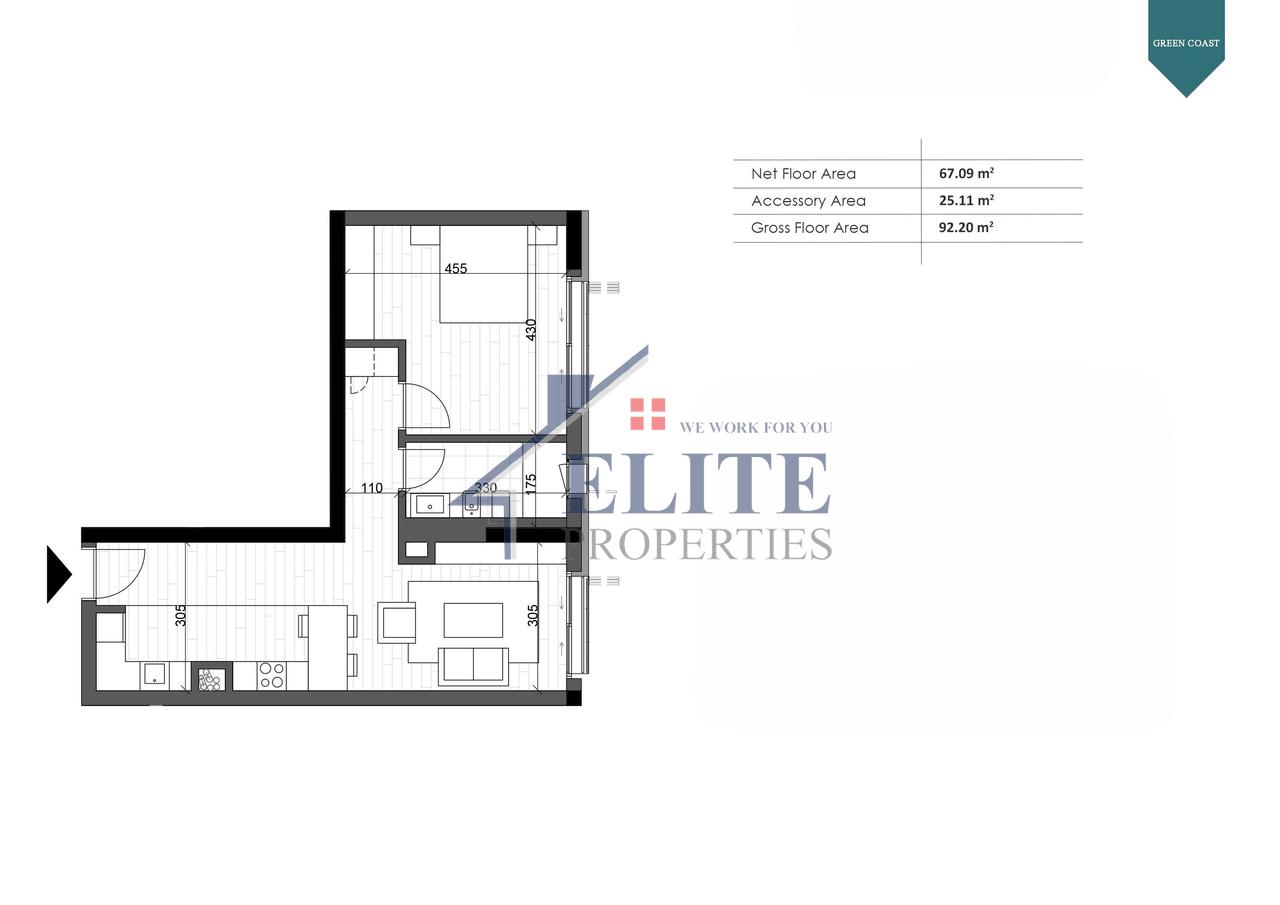 Green Coast Village, apartament 1+1 në shitje