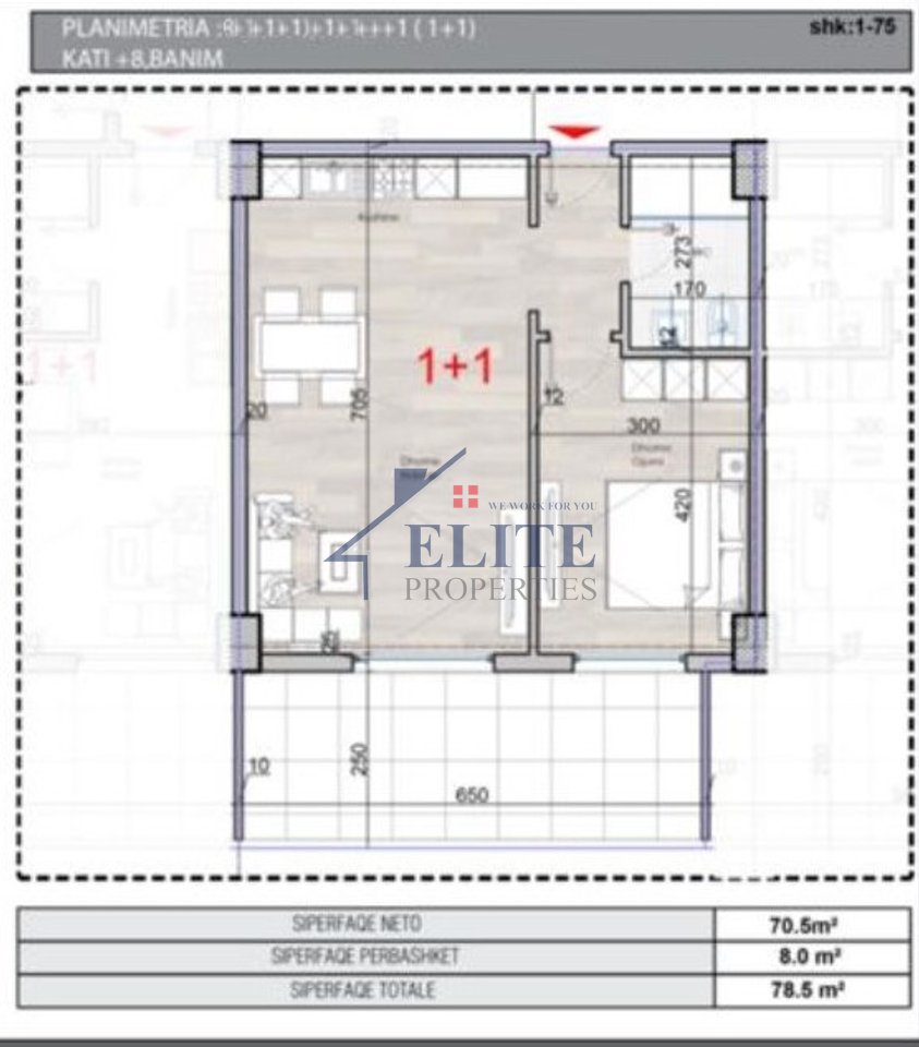 Shëngjin, apartament 1+1 në shitje