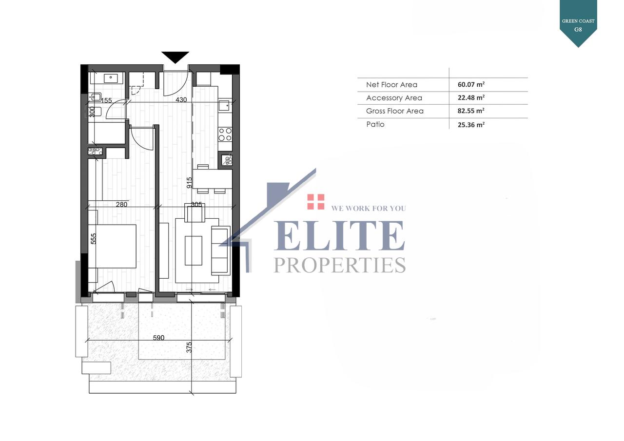 Green Coast Village, apartament 1+1 në shitje