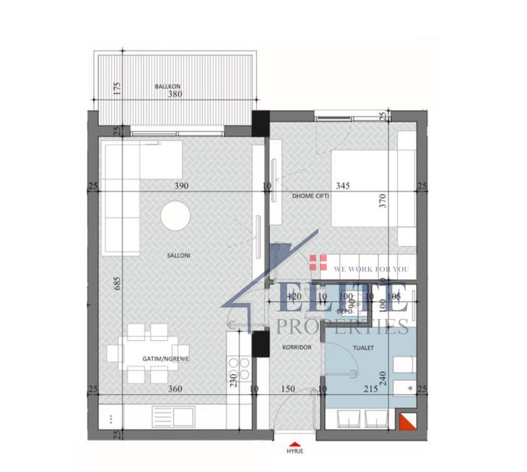 Diellon Apartments 2 Paskuqan, one bedroom apartment for sale