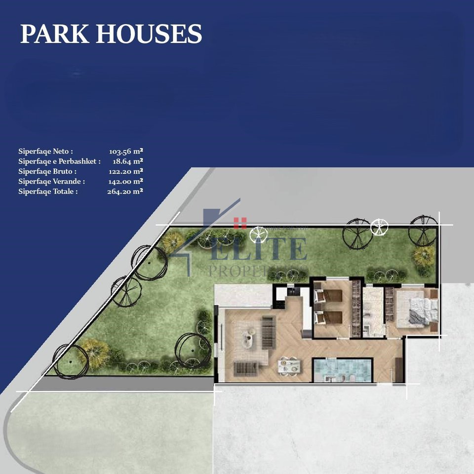 Park House Residence, apartament 2+1+ verande në shitje