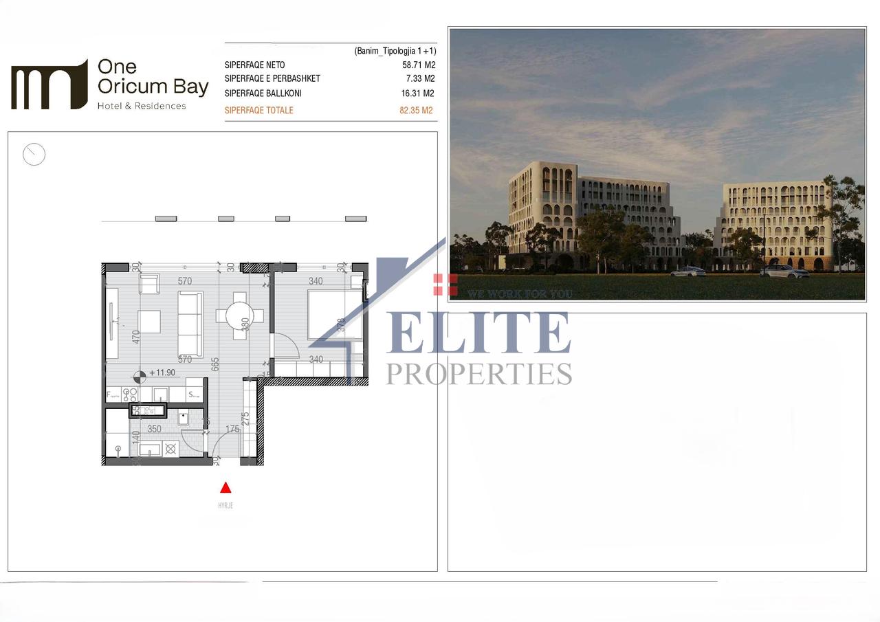 One Orikum Bay, apartament 1+1 në shitje