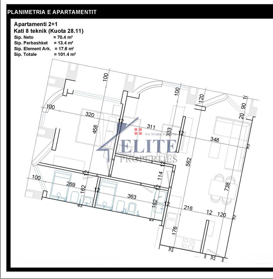 Viva Kompleks 3, apartament 2+1 në shitje