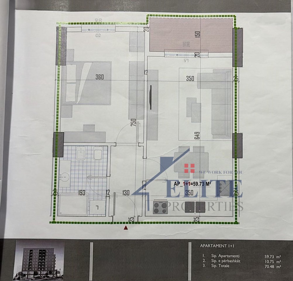 Arborea Residence – vicino all'Università Agraria di Tirana, appartamento 1+1 in vendita
