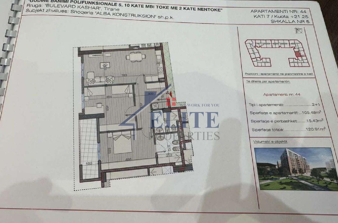 Astir, apartament 2+1 në shitje - Alba Construction