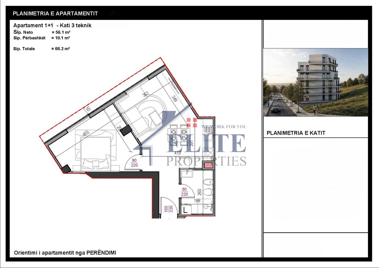 Aluna 4 - Paskuqan, apartament 1+1 për shitje