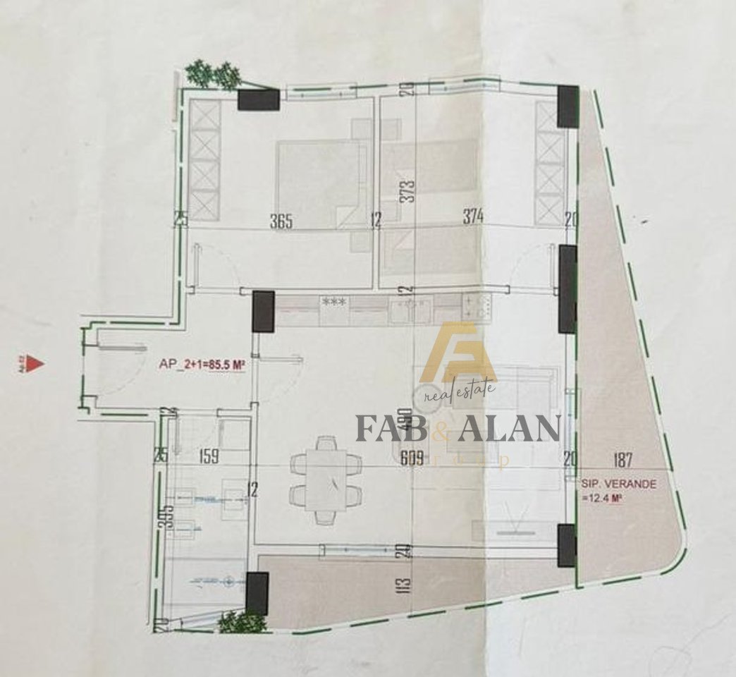 RESIDENZA TEK ALBULENA A PASKUQAN APPARTAMENTO 2+1 IN VENDITA!