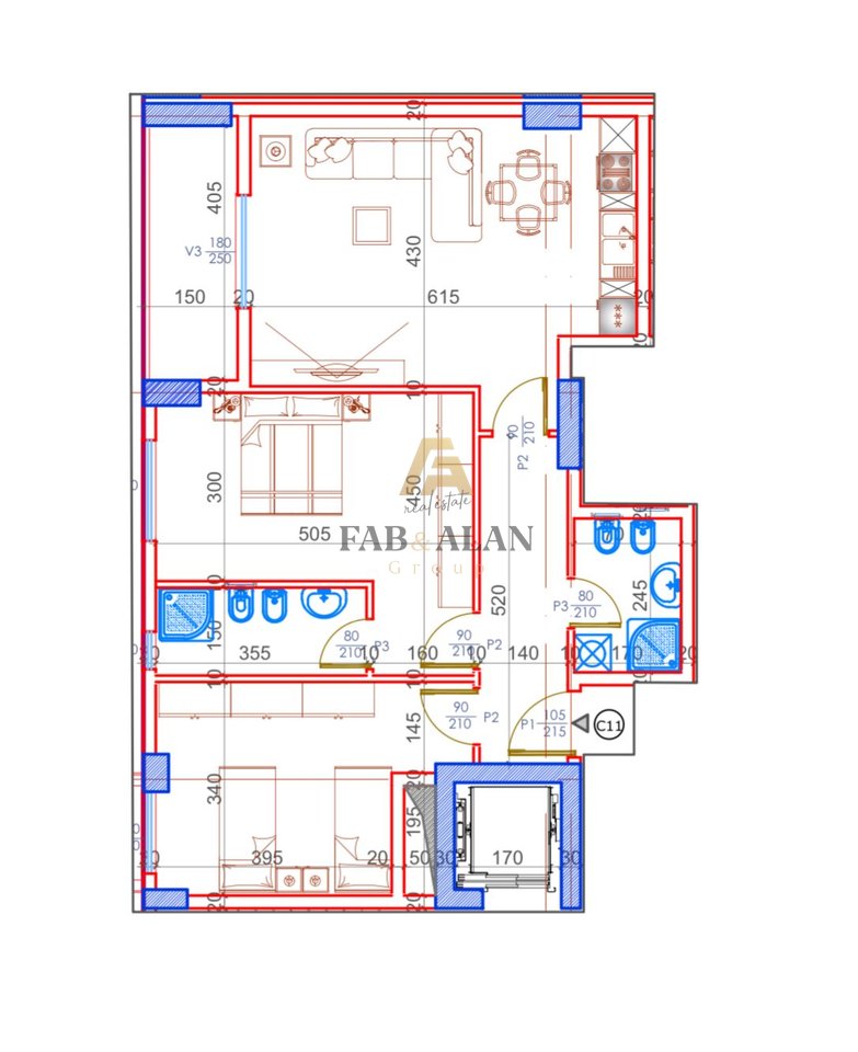 SOLO APPARTAMENTO 2+1+2 IN VIA SKENDERBEU A KAMEZ IN VENDITA!