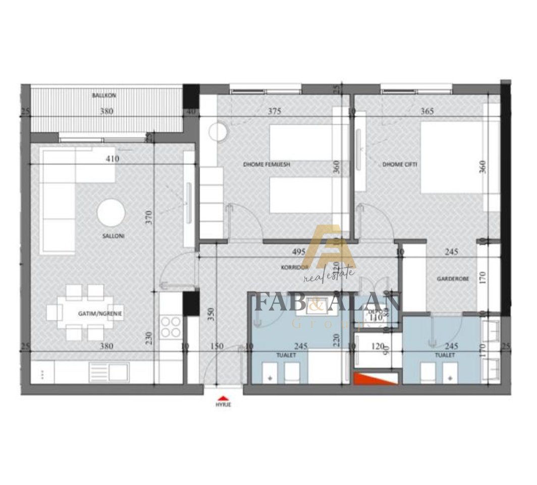 TEK DIELLON RESIDENCE APARTMENT 2+1+2 FOR SALE!