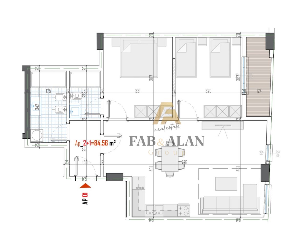 FOR SALE APARTMENT 2+1+2 PASKUQAN