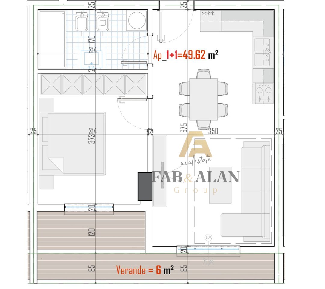 APARTMENT FOR SALE 1+1 IN PASKUQAN