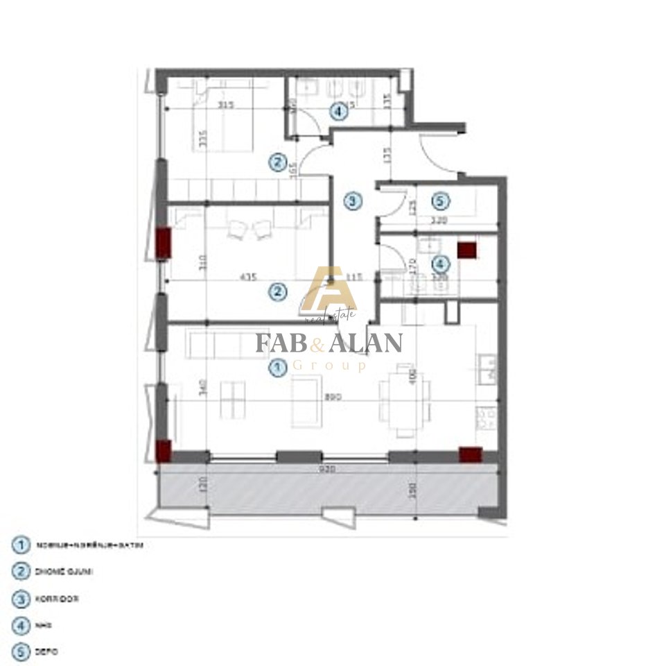 OKAZION! AXA RESIDENCE BULEVARDI I RI, APARTAMENT 2+1+2+DEPO PER SHITJE!