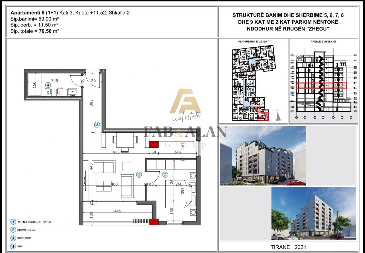 APPARTAMENTO 1+1 IN VENDITA A ALI DEM IN VIA ZHEGU