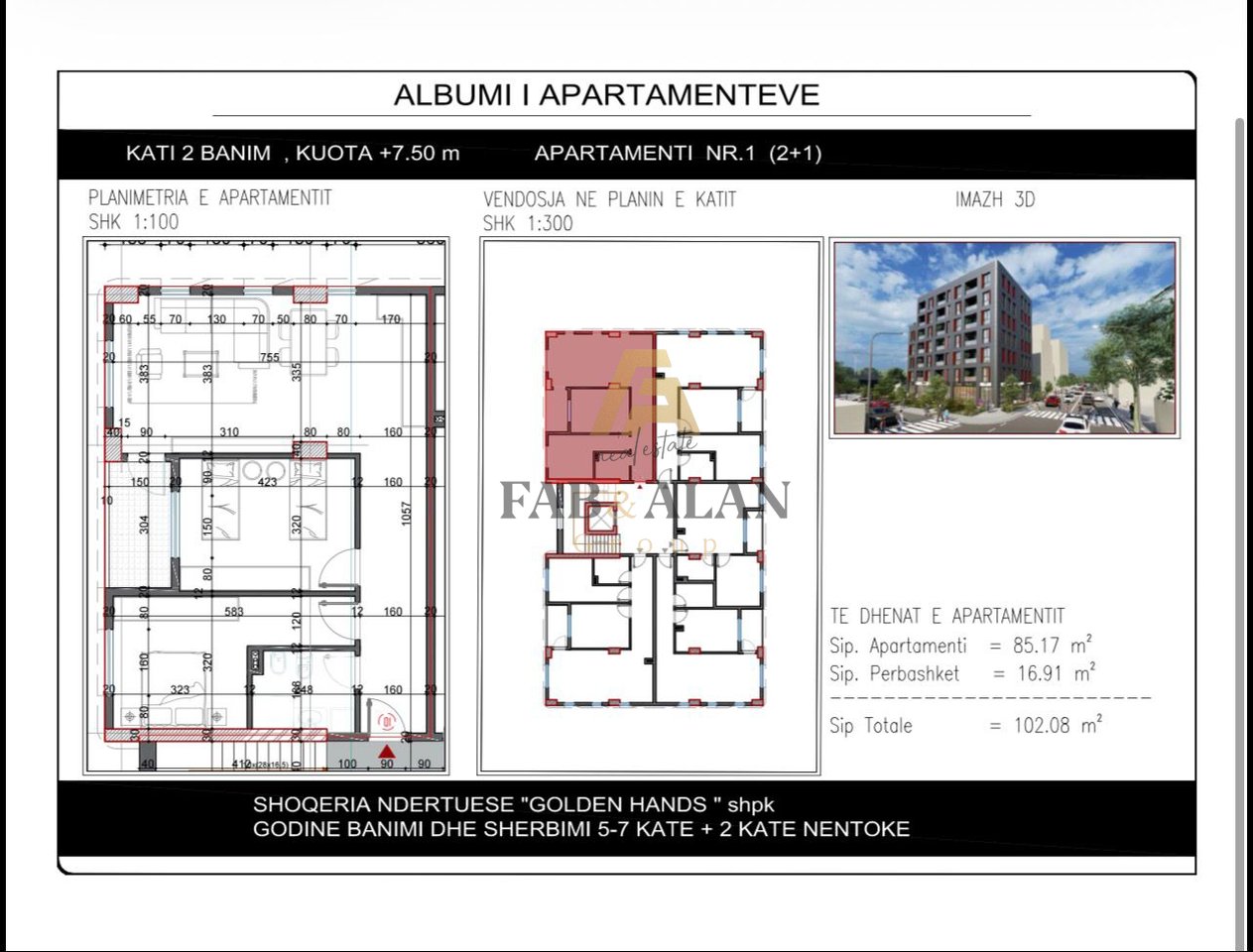 APARTMENT FOR SALE 2+1 IN PASKUQAN