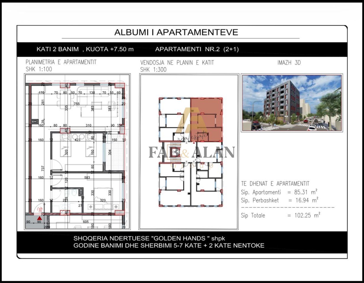 APARTMENT FOR SALE 2+1 IN PASKUQAN