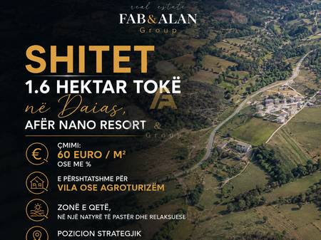 Tokë për Shitje në Daias, Tiranë - 960000€ | 16000 m²