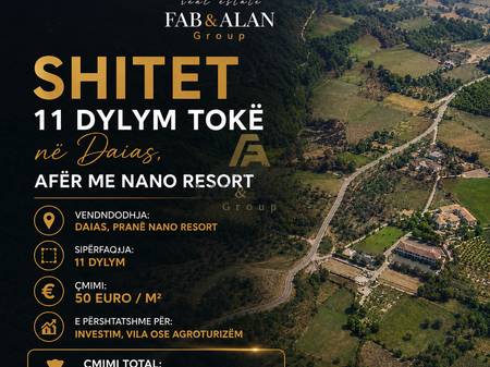 Tokë Për Shitje në Daias, Tiranë - 550000€ | 11000 m²