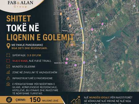 Tokë Për Shitje në Golem Kavajë - 162000€ | 3500 m²