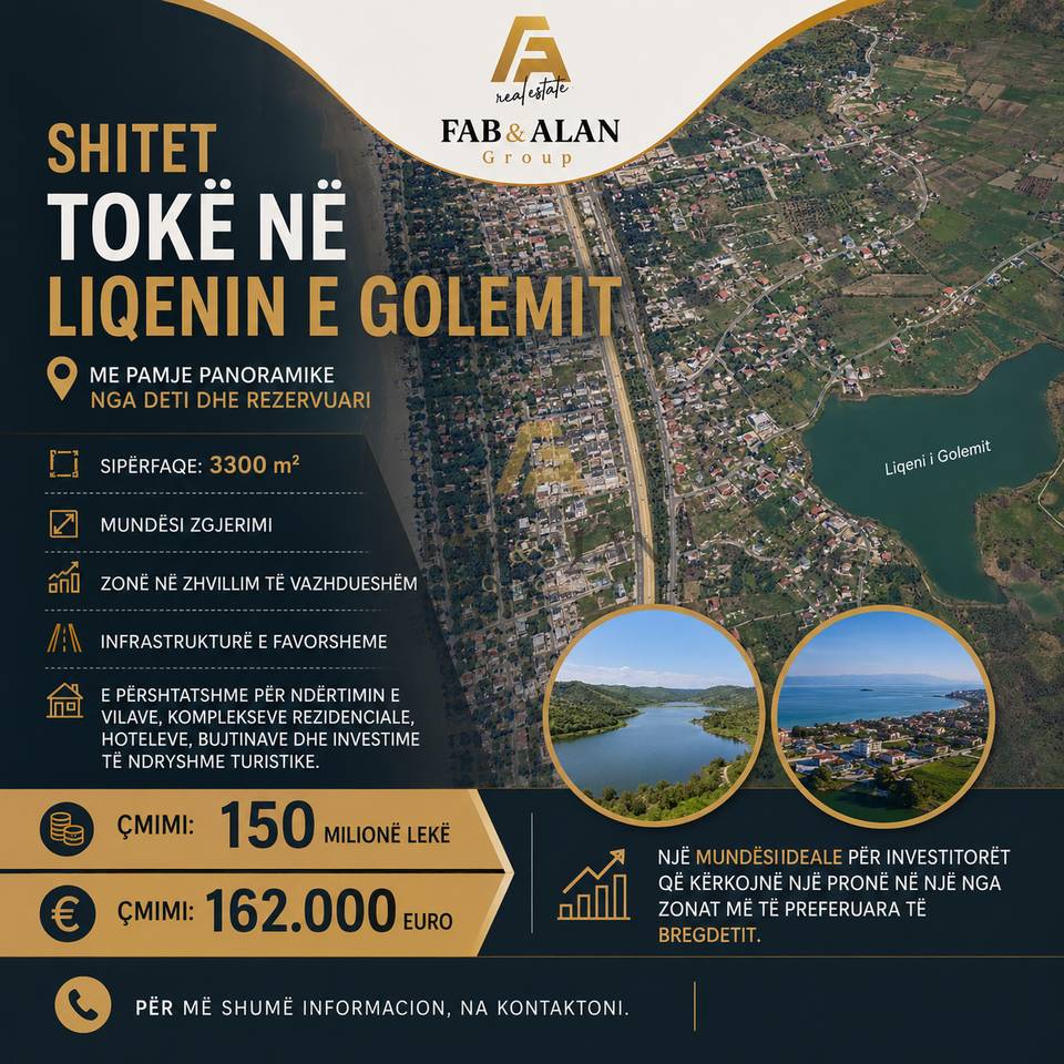 Tokë për Shitje në Golem Kavajë - 162,000€ | 3300 m²