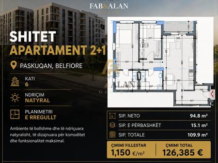 🏡 SHITET APARTAMENT 2+1 – PASKUQAN | BELFIORE