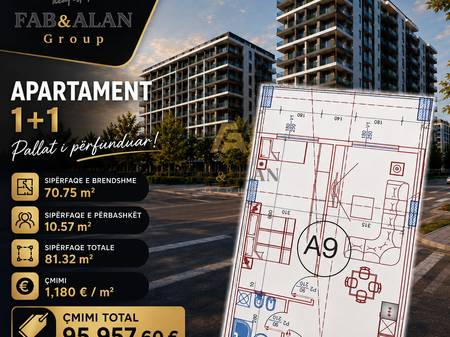 Apartament 1+1 në shitje - 95,957€