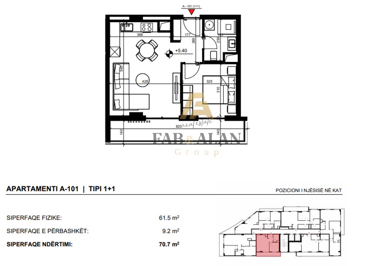 🏡 SHITET APARTAMENT 1+1 – BLOCKS TIRANA RESIDENCE