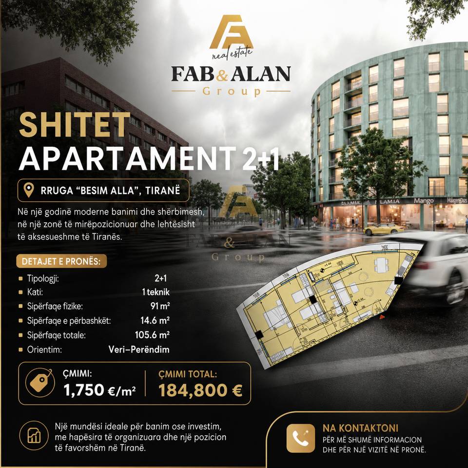🏡 APPARTAMENTO 2+1 IN VENDITA – Yzberisht