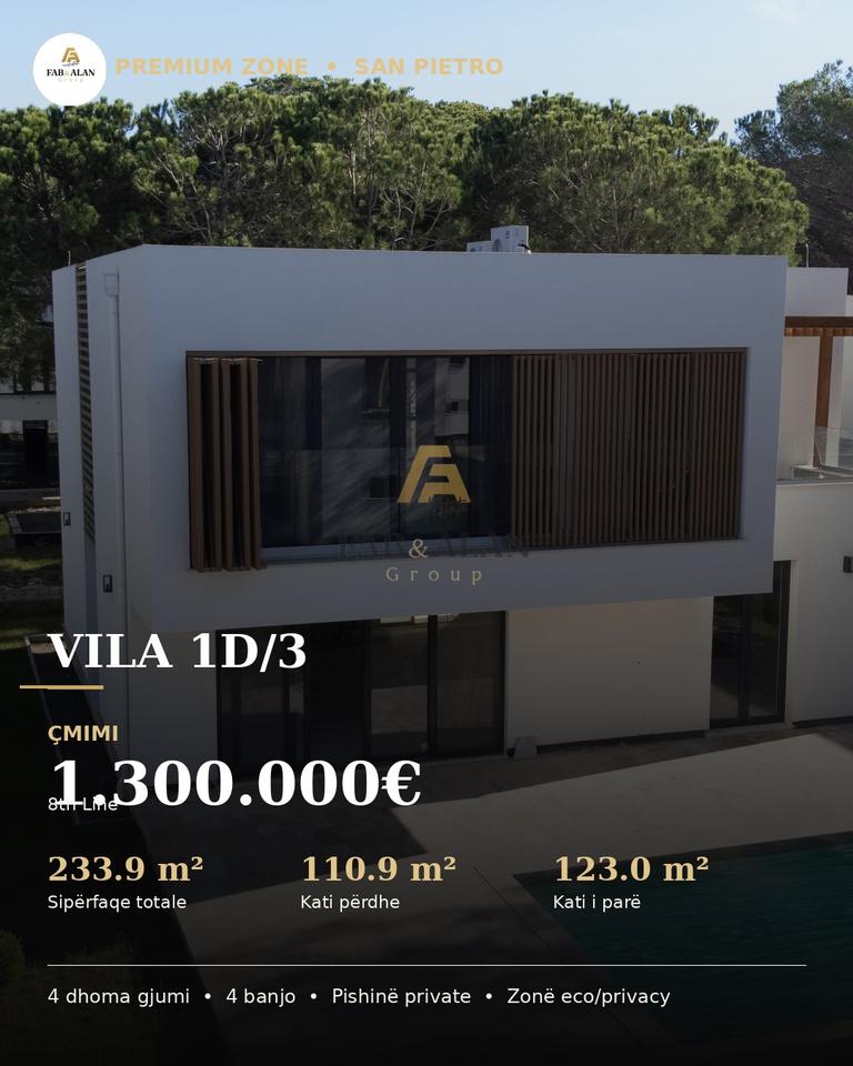 Villa 4+4 For Sale in San Pietro Resort Lalzi Bay, Durrës - 1,300,000€ | 233 m²