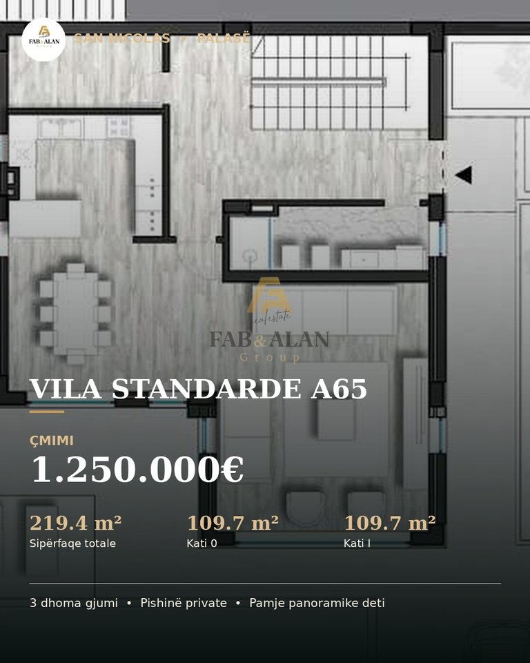 Vilë 3+2 Në Shitje në San Nicolas - Palase, Vlorë - 1.250.000€ | 219 m²