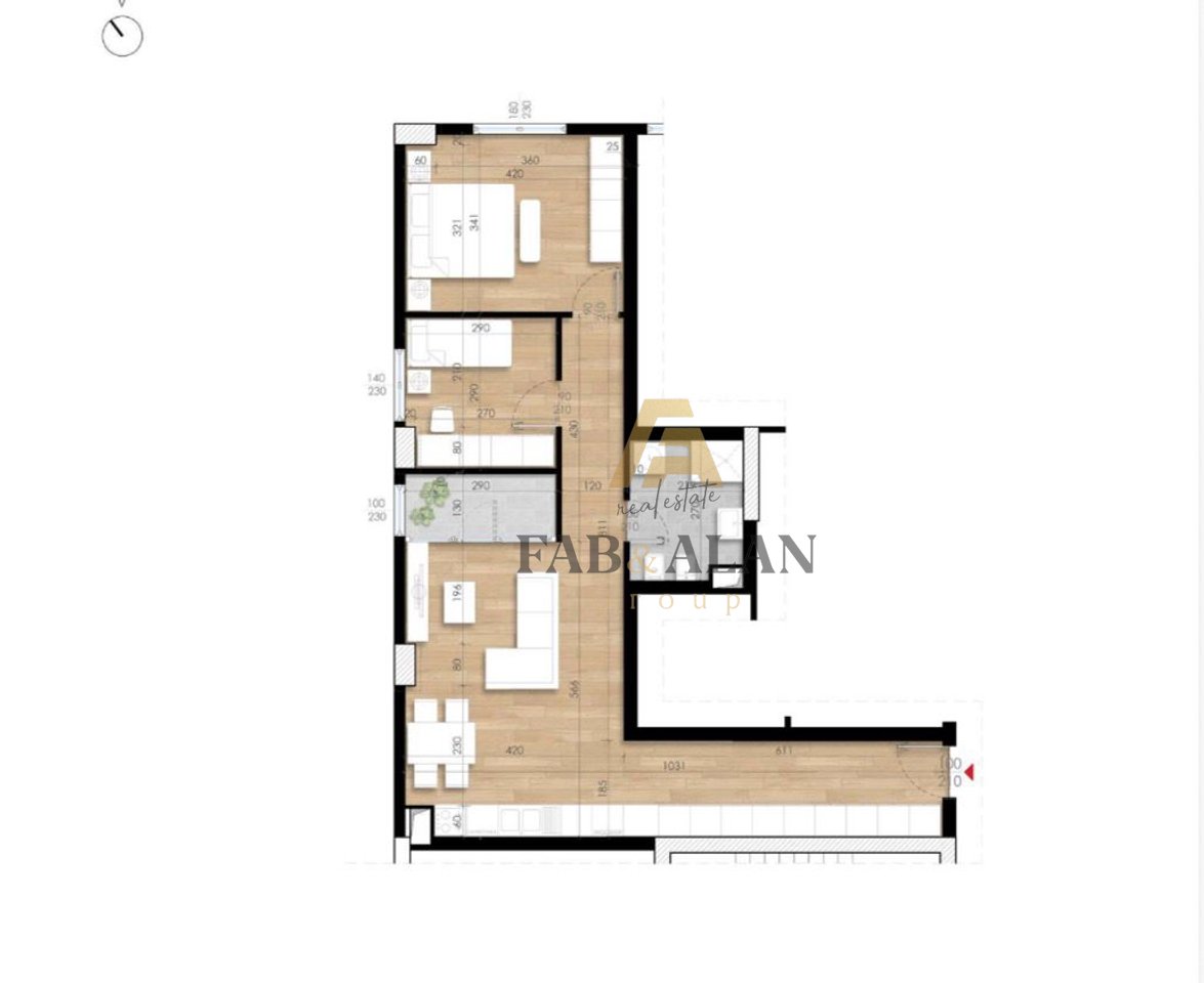 Apartament 2+1 në Shitje në Ish Fusha e Aviacionit, Tiranë - 155,720€ | 91 m²