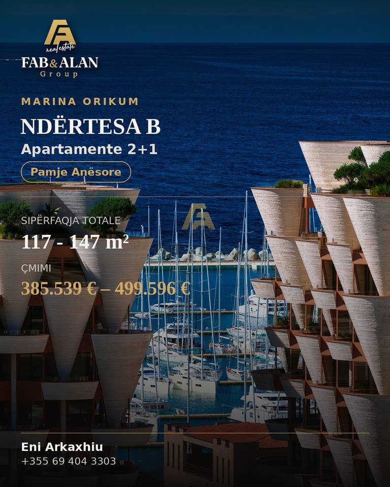 Appartamenti 2+2 in Vendita Marina Orikum, a Orikum, Vlorë - Prezzo su richiesta |117 m² - 147 m²