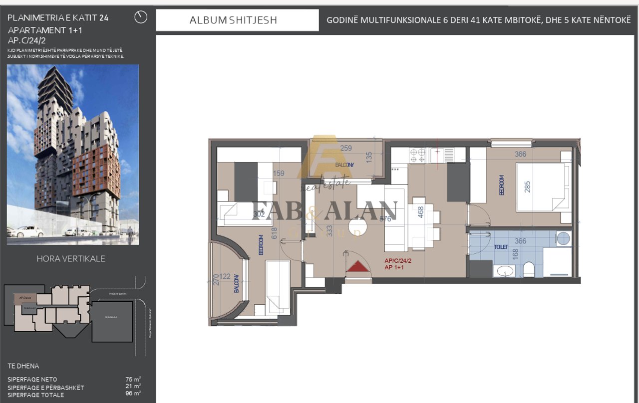 Apartment 2+1 For Sale at Hora Vertika on Muhamet Gjollesha Street, Tirana - 249,600€ | 96 m²