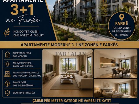 3+1 APARTMENTS FOR SALE IN FARKË