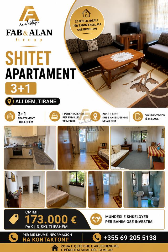 🏡 SHITET APARTAMENT 3+1 – ALI DEM - 173,000 €