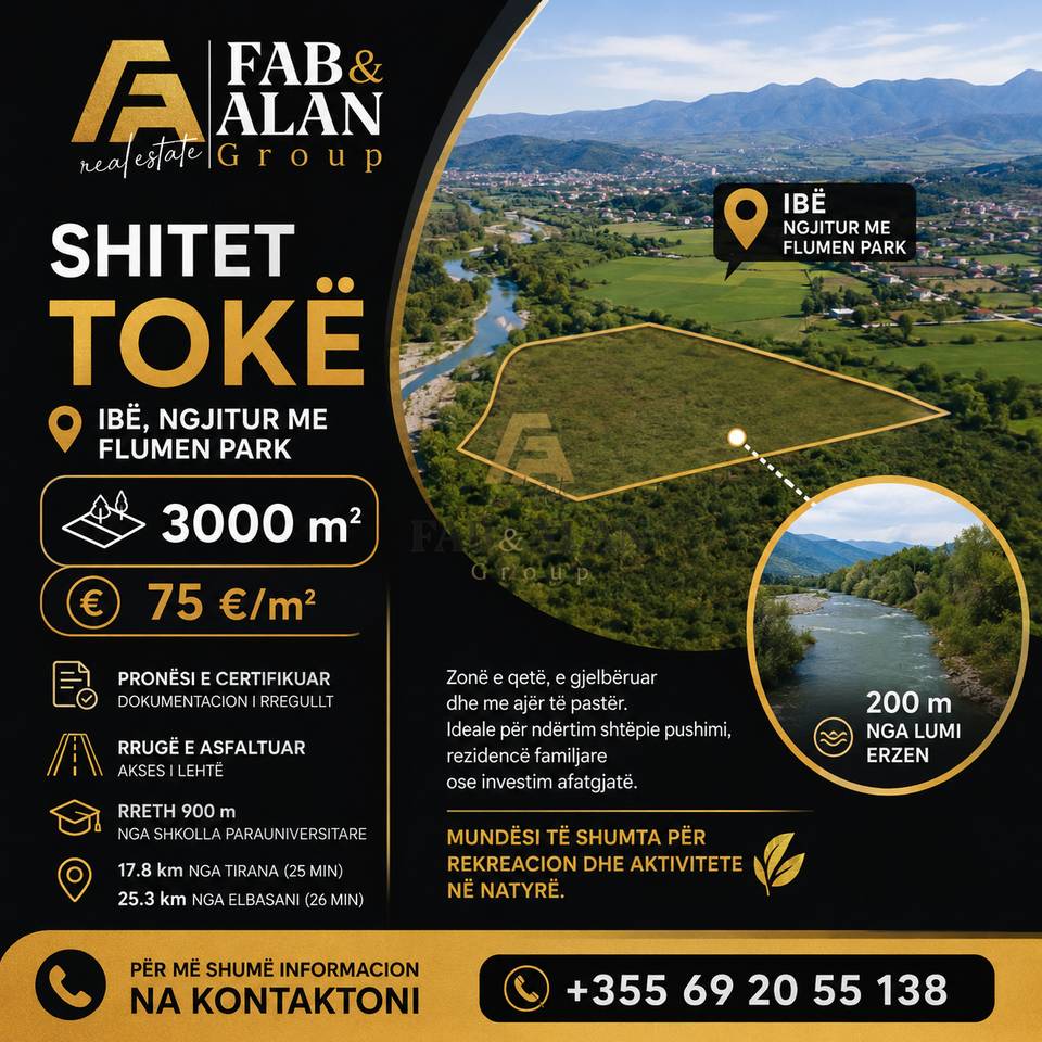 Tokë për Shitje në Ibë, Pranë Flumen Park
