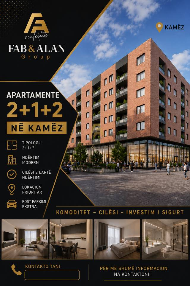 Shiten Apartamente te tipologjis 2+1+2 ne zonen e Kamzes