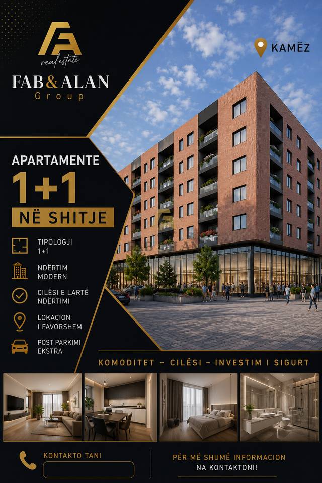 Apartments for sale in Kamez with typology 1+1
