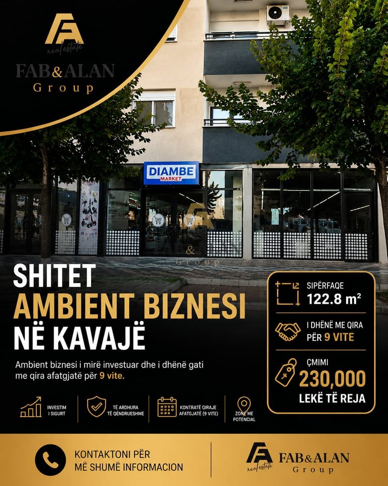 Negozio in Vendita a Kavajë - 303316€ | 122 m²