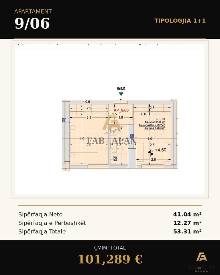Appartamento 1+1 in Vendita a Harmonia Residence vicino a Ex Campo di Aviazione, Tirana - 101.289€ | 53 m²