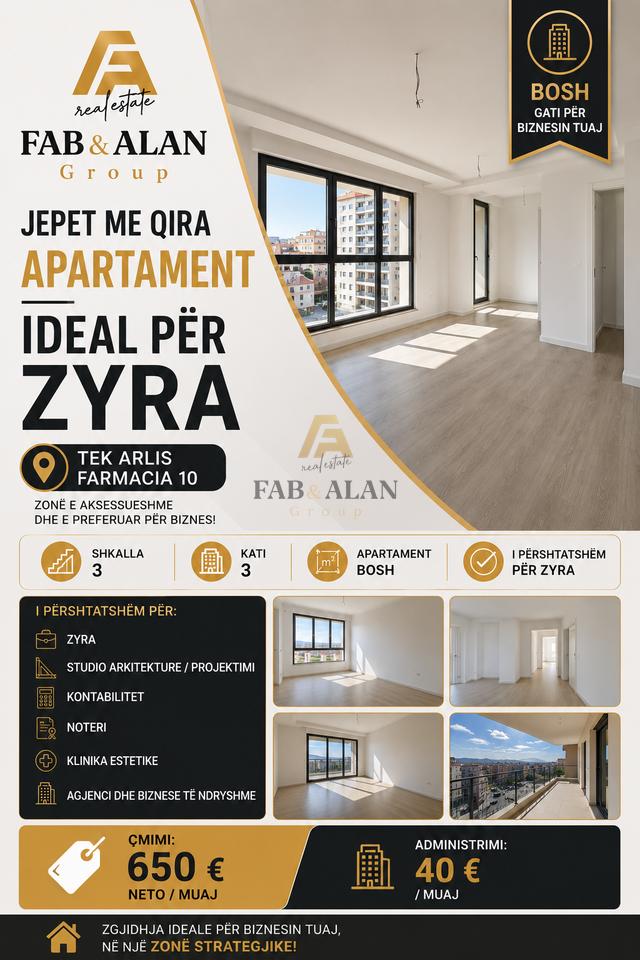 Apartment 3+2 For Rent at Arlis Construction at Pharmacy 10 near QSUT Hospital (Mother Teresa), Tirana - 650€ | 132 m²