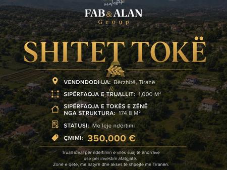  Land for Sale in Bërzhitë, Tirana -  350,000 €