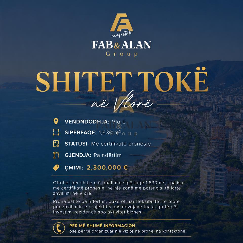 🌿 Shitet Tokë në Vlorë – Mundësi e Shkëlqyer Investimi! -  2,300,000 €