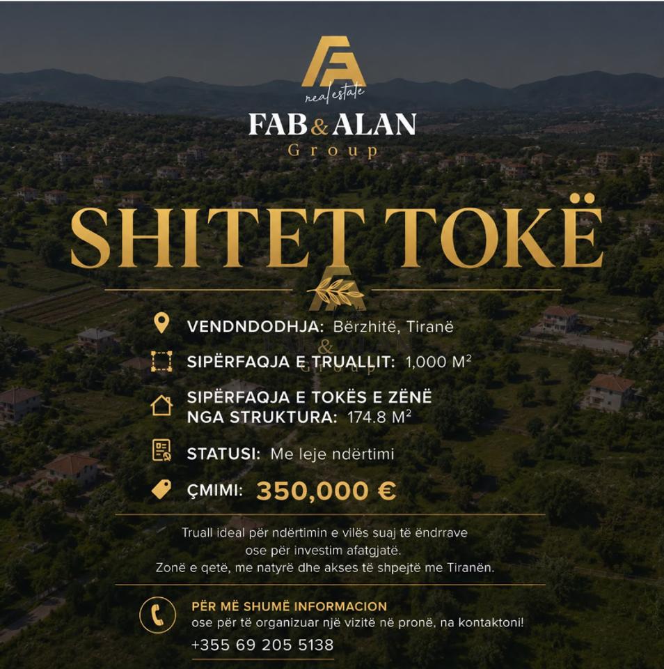 🏡 Land for Sale in Bërzhitë, Tirana -  350,000 €