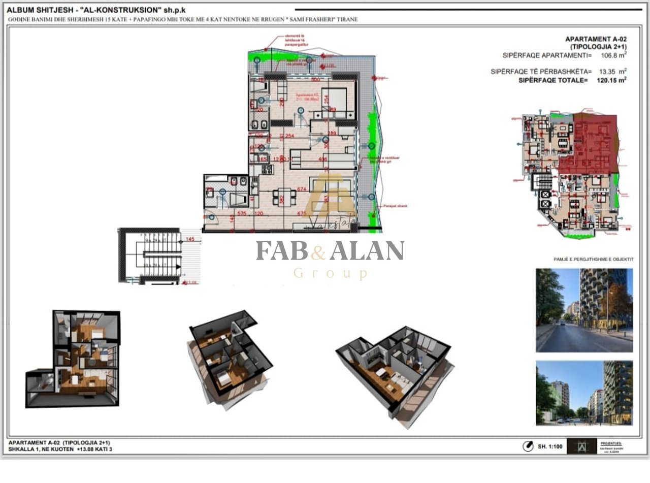Apartment 2+1+2 For Sale in Tirana Lake, Tirana - €540,675 | 120.15 m²